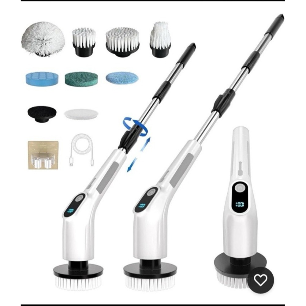 8 in 1 Electric Spin Scrubber with 8 Replaceable Brush Heads, Multi-Functional - Picture 6 of 9